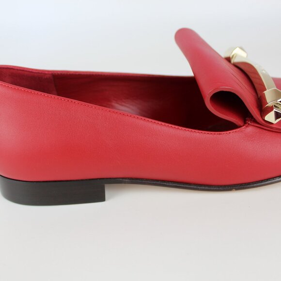 NEW VALENTINO GARAVANI Rockstud Fringed Leather Loafers, EU 37.5 Red, New in Box - Picture 13 of 16